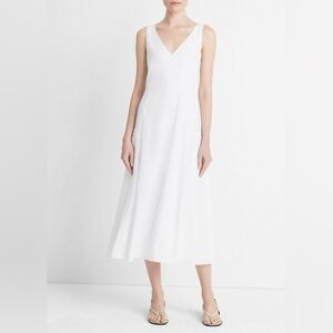Vince Ivory Sleeveless Midi Dress